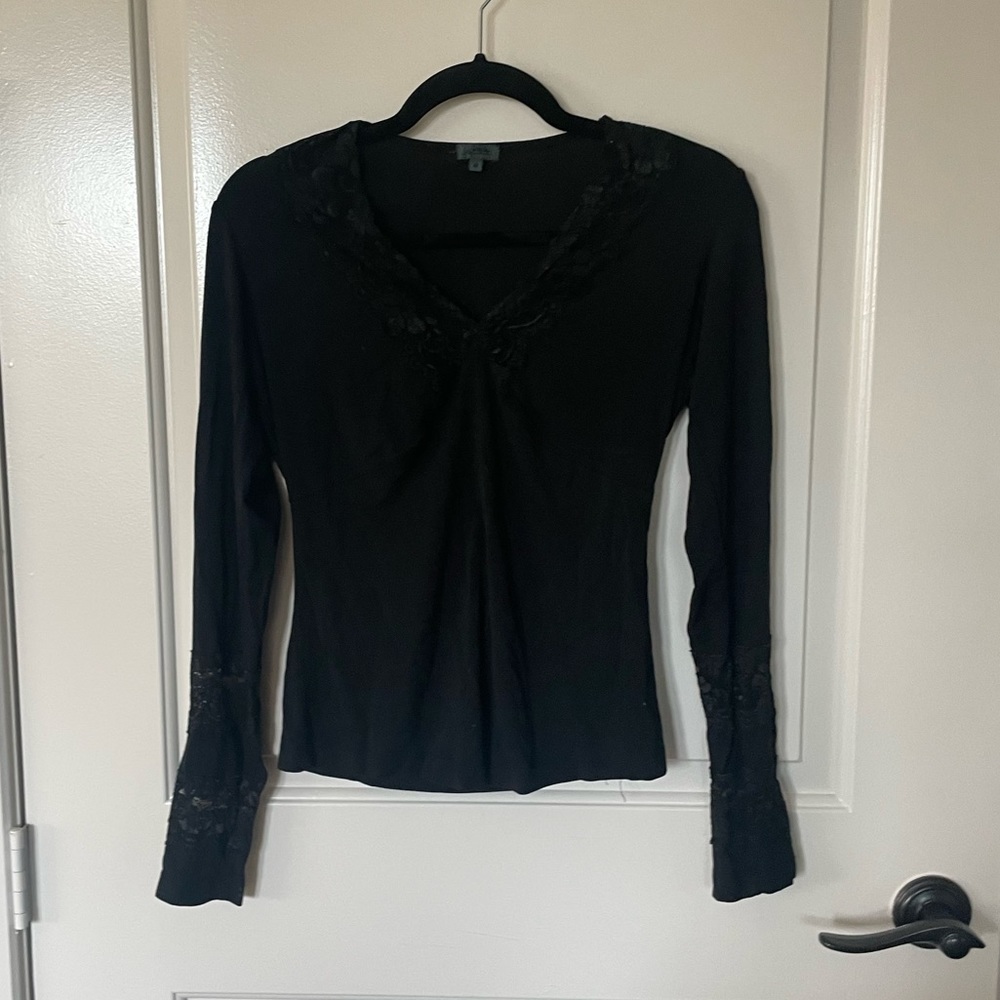 Jethro Black Lacy Long Sleeved Top